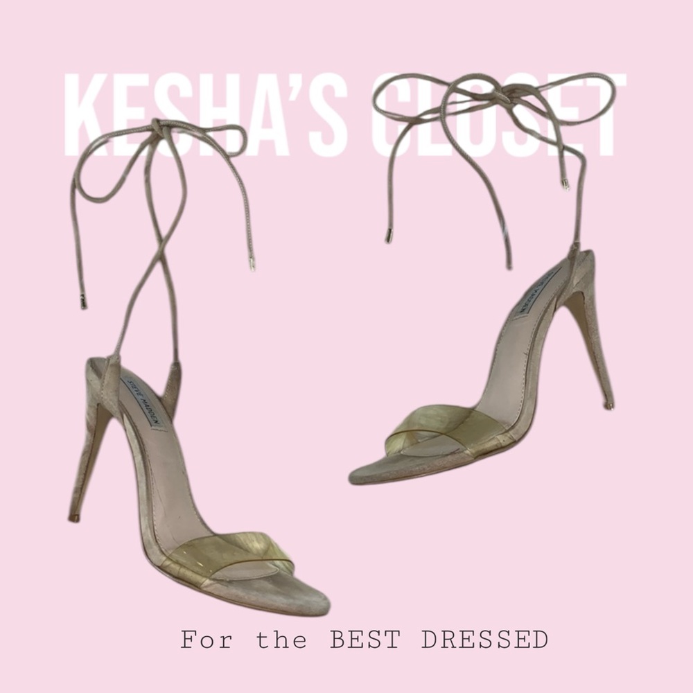 STEVE MADDEN. Nude suede tie up shoes